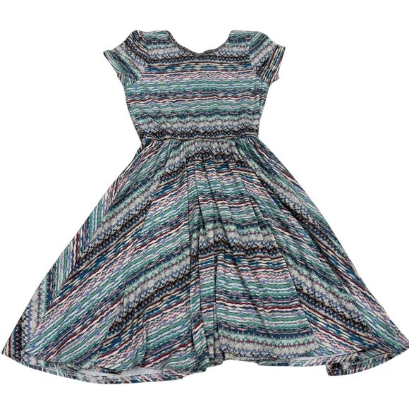 DotDotSmile DDS Girls Lucy Twirl Dress 8/10 Chevron Stripes Multicolor - Picture 5 of 5